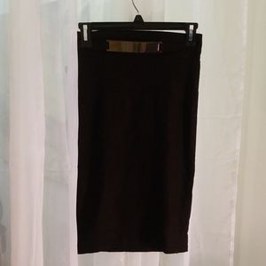 FLOP FASHION Gold Buckled Pencil Skirt